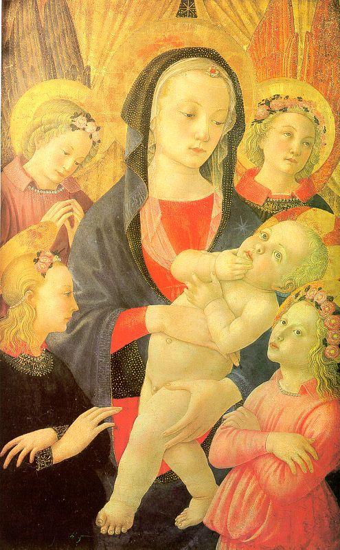 The Virgin Child Surrounded by Four Angels, Castello Nativity, Master of the